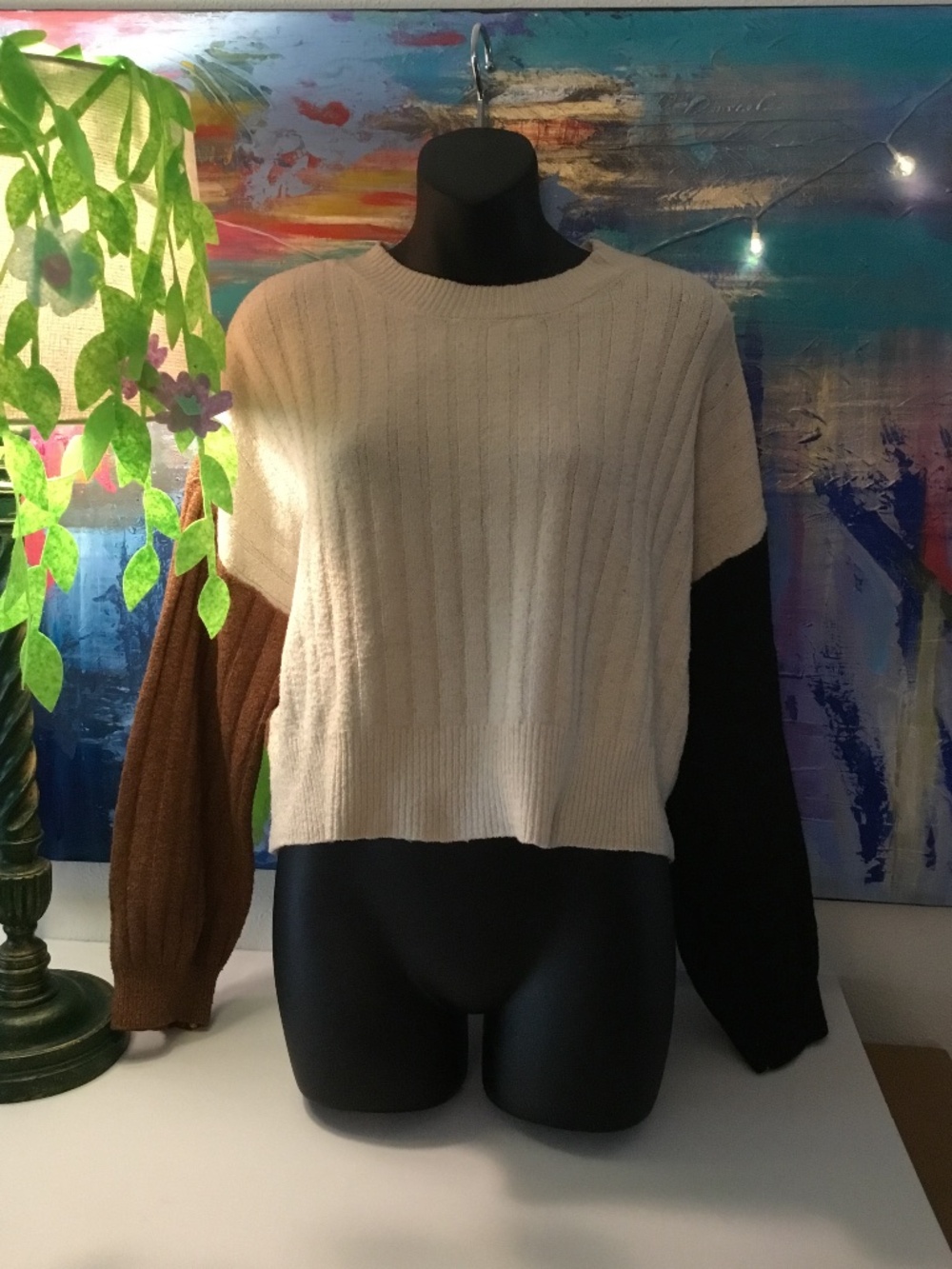 Windsor Color Block Sweater Very Oversized Large
